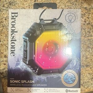 Brookstone Sonic Splash LED Speaker - Black and Pink